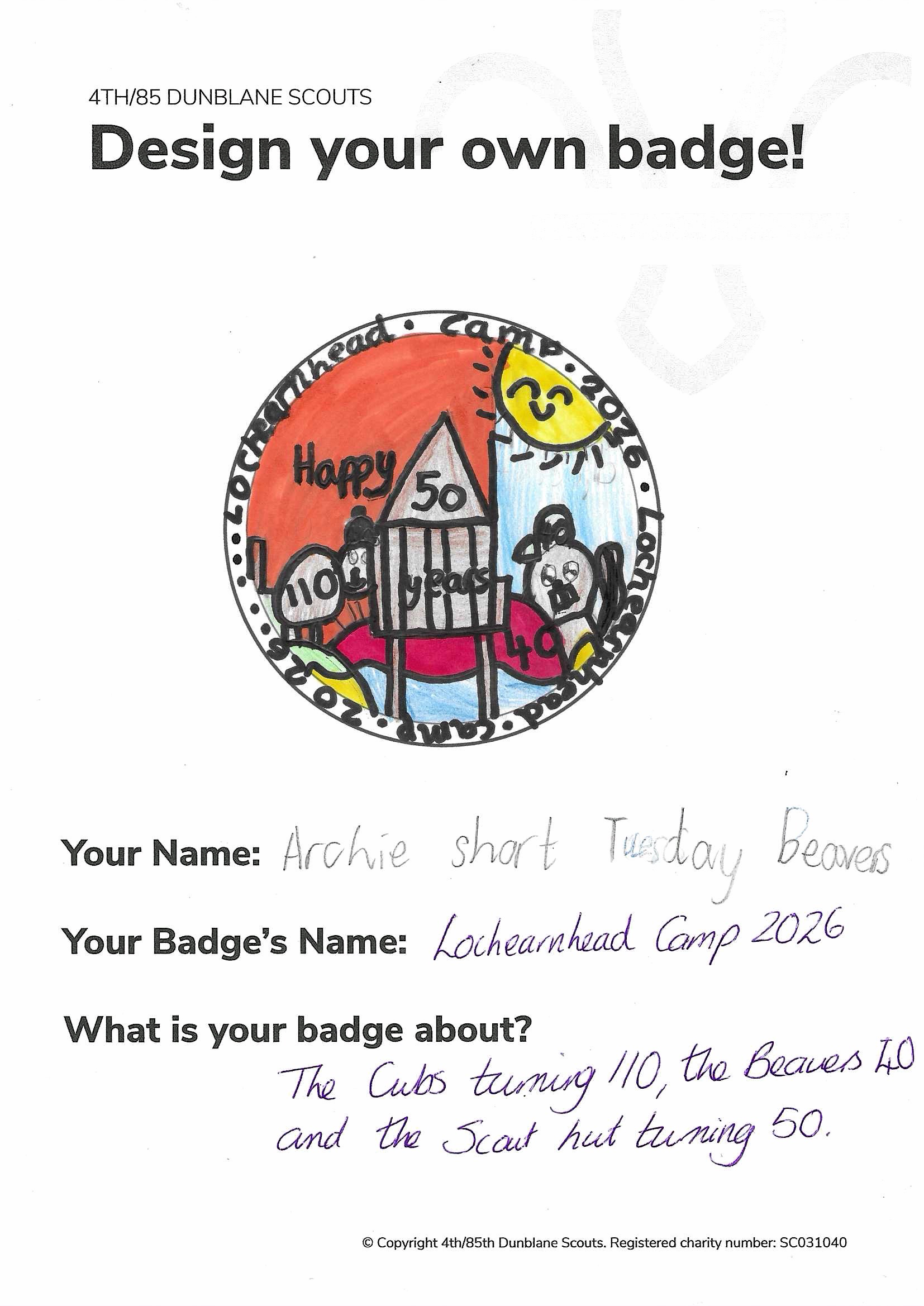 2026 Group Camp Badge Designs