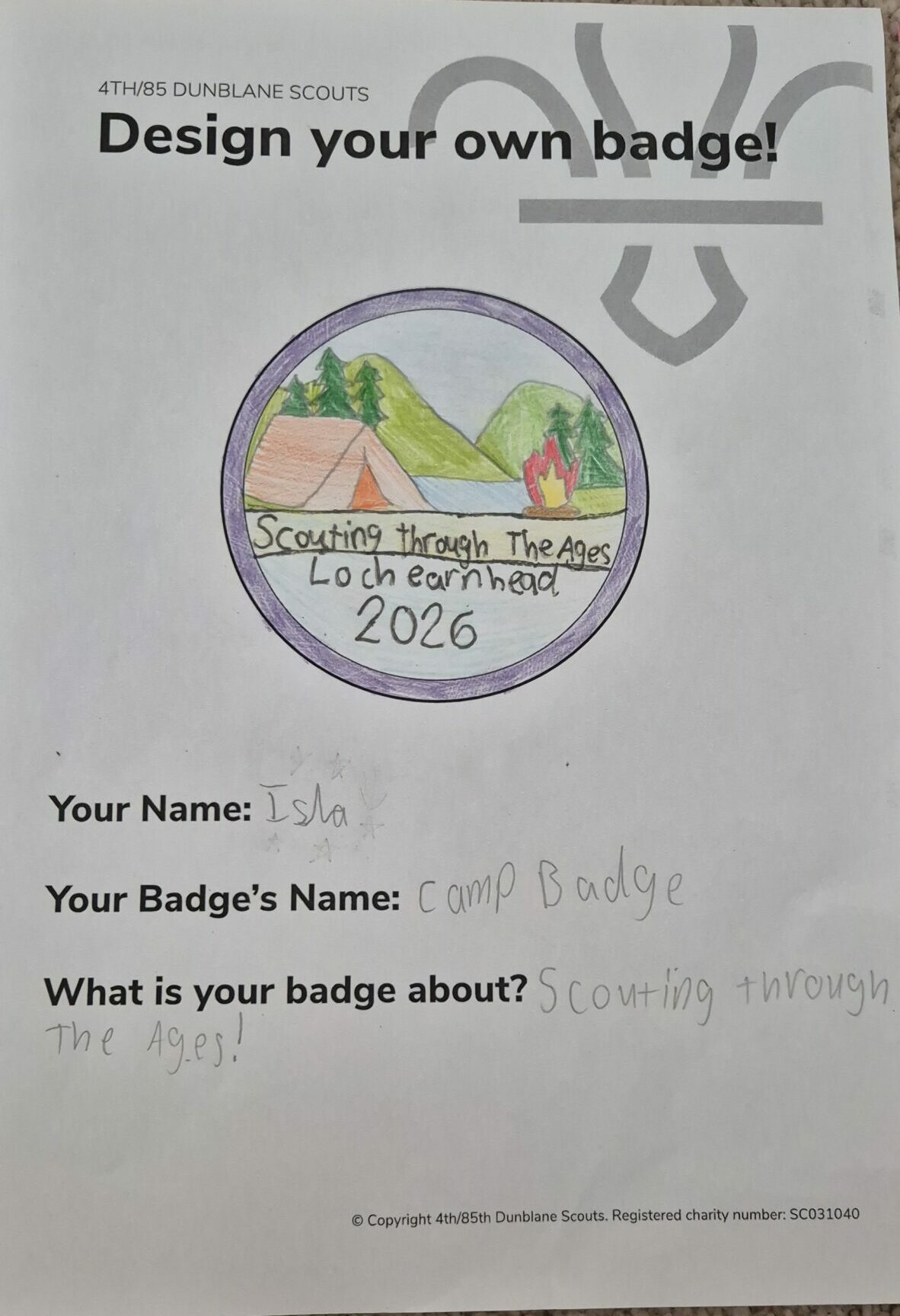 2026 Group Camp Badge Designs